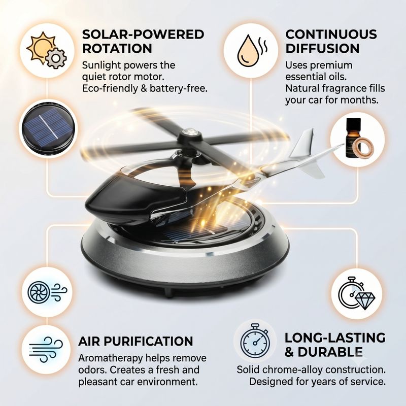 mridaksh Solar Powered Car Air Freshener - Image 5