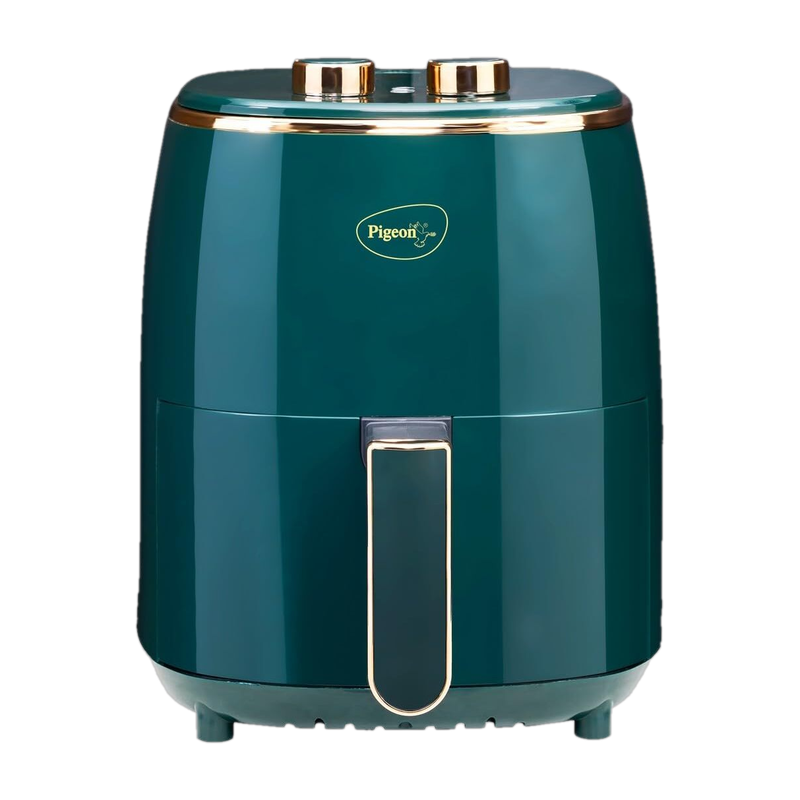 Pigeon Healthifry Manual with 360 High Speed Air Circulation Technology 1200 W with Non-Stick Basket - Green Air Fryer 4.2 L