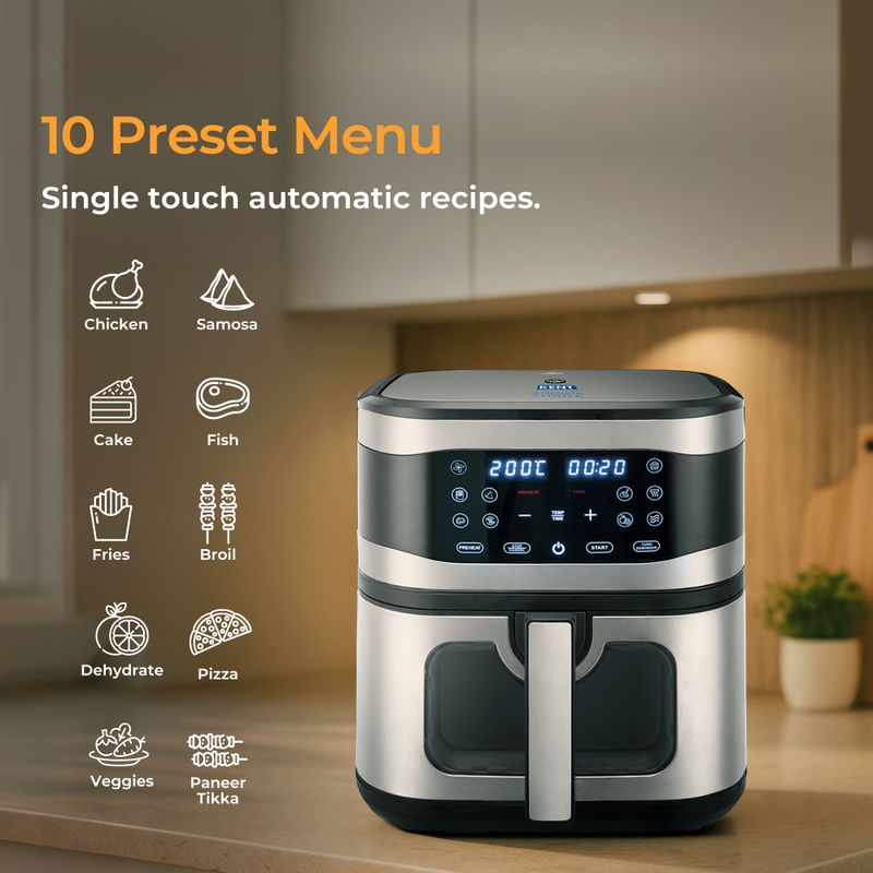 KENT Ultra Digital Air Fryer 8L Silver - Image 6