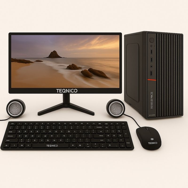 TECNICO Core i5 2400 Core i5 (16 GB DDR4/256 GB SSD/Windows 11 Home/20 Inch Screen/Desktop Computer Set, Core i5 2400, 16GB RAM, 256GB SSD, 20-inch Monitor) (Black, 35.6 cm x 53.5 cm x 35.6 cm, 7.8 kg) - Image 2