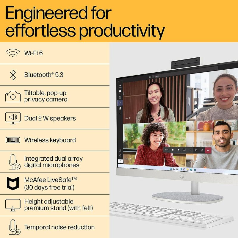 HP HP All-in-One cr 27 Core i5 (16 GB DDR4/Windows 11 Home/27 Inch Screen/27-cr0403in) (Silver, 60 cm x 90 cm x 30 cm, 9 kg) - Image 4