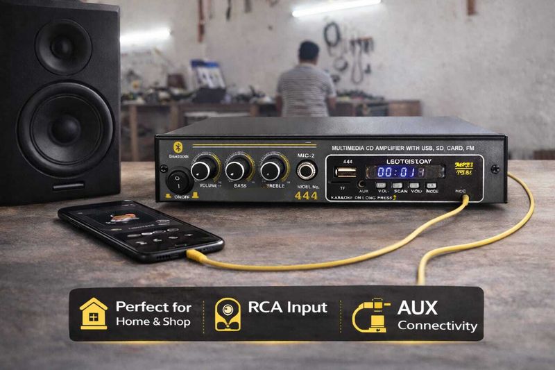 world voice Prime Series 4440 Double IC Bluetooth Home Amplifier BT/USB/FM/MP3/SD-MMC/AUX 160 W AV Power Amplifier (Black) - Image 4
