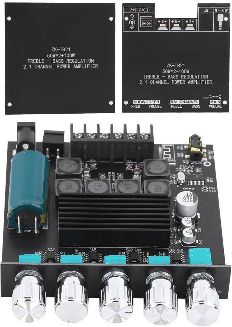 AJ COLLECTIONS AJ-ZK-TB21-2.1 200W AV Amplifier Black - Image 3