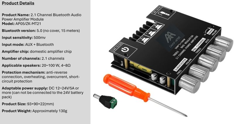 DHIYONAH CAAV-AP05 2.1 Channel Amplifier - Image 2