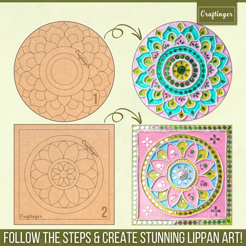 Craftinger Lippan Art Kit with 3 MDF Bases - Image 5