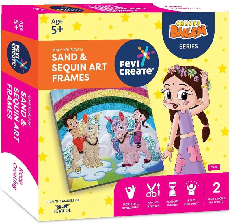 Fevicreate Chhota Bheem Sand and Sequins Art Kit – Ideal Gift for Kids 5+