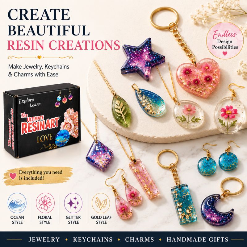 Exploralearn DIY UV Resin Kit with LED Lamp, 25g, 15 Cavity - Image 4