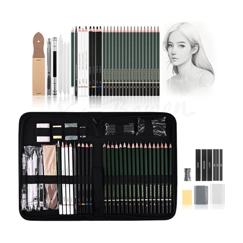 Shivom Art Sketching Pencils 42 Pcs Drawing Kit - Image 2