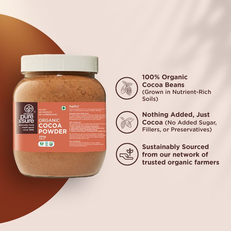 Pure & Sure Organic Cocoa Powder Sweetener 200g - Image 5
