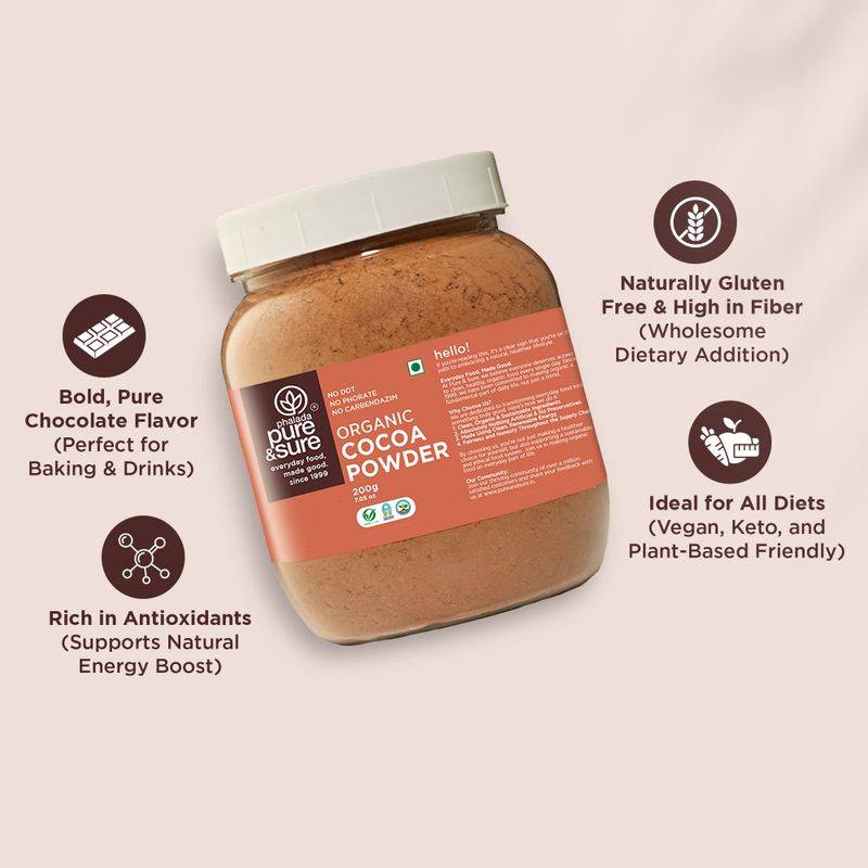 Pure & Sure Organic Cocoa Powder Sweetener 200g - Image 6