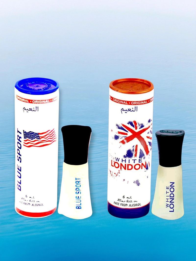 Al-Nuaim Blue Sport & White London Floral Attar (Pack of 2) - Image 2