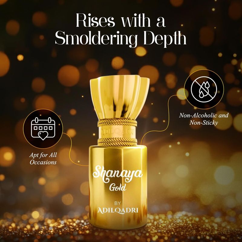 Adilqadri Shanaya Gold Gourmand Fragrance Roll On 10ml - Image 6