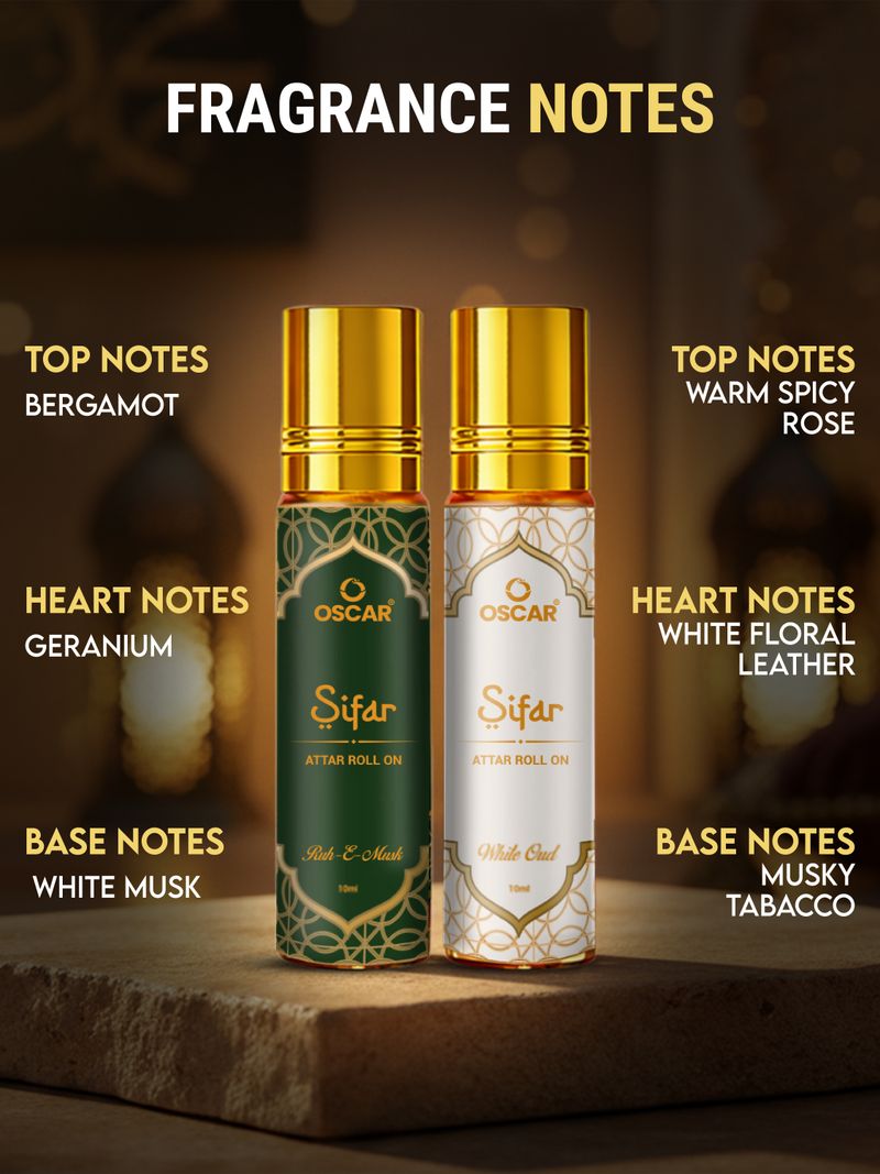 Oscar White Oud & Ruh-e-Musk Alcohol-Free Attar Perfume 10mlx2 - Image 5