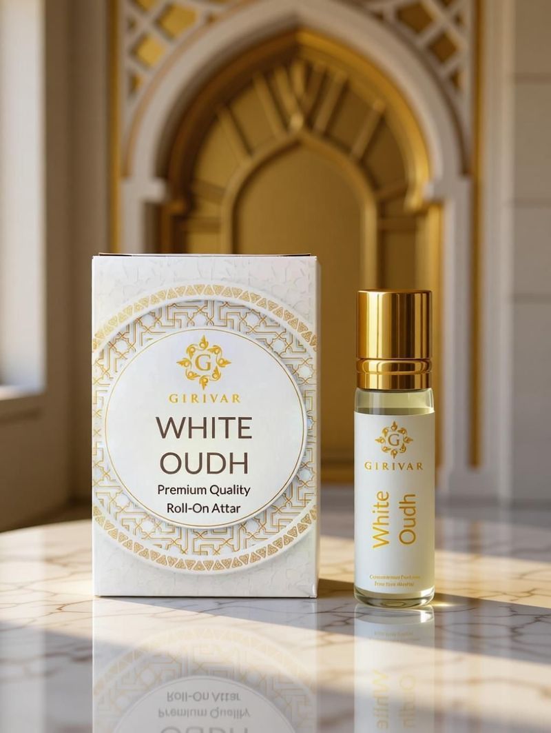 girivar White Oudh Attar Roll On Perfume 10ml - Image 3