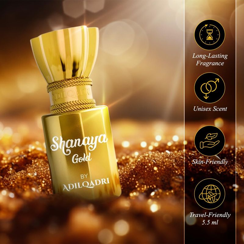 Adilqadri Shanaya Gold Gourmand Fragrance Roll On 10ml - Image 5