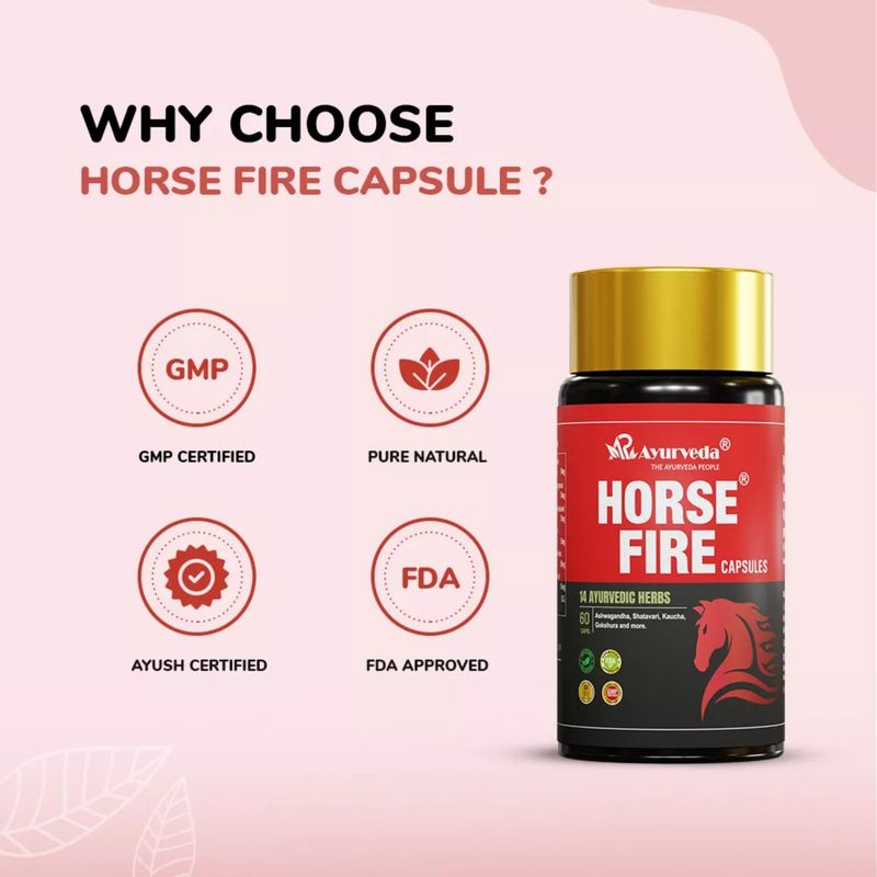 A R Ayurveda Horse Fire Capsule For Men- 60 Capsules - Image 6