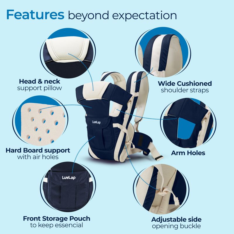 LuvLap Baby Carrier 4 Positions 0-12 Months - Image 5