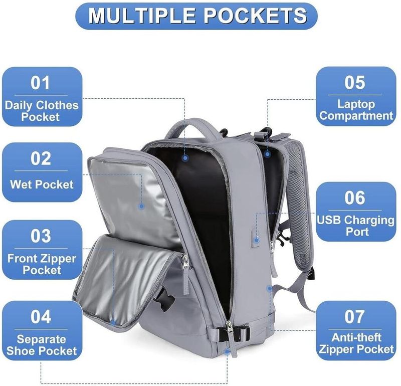 Large 40 L Laptop Backpack Travel Backpack For Men & Women | Luggage Backpack with Laptop Storage - Image 4
