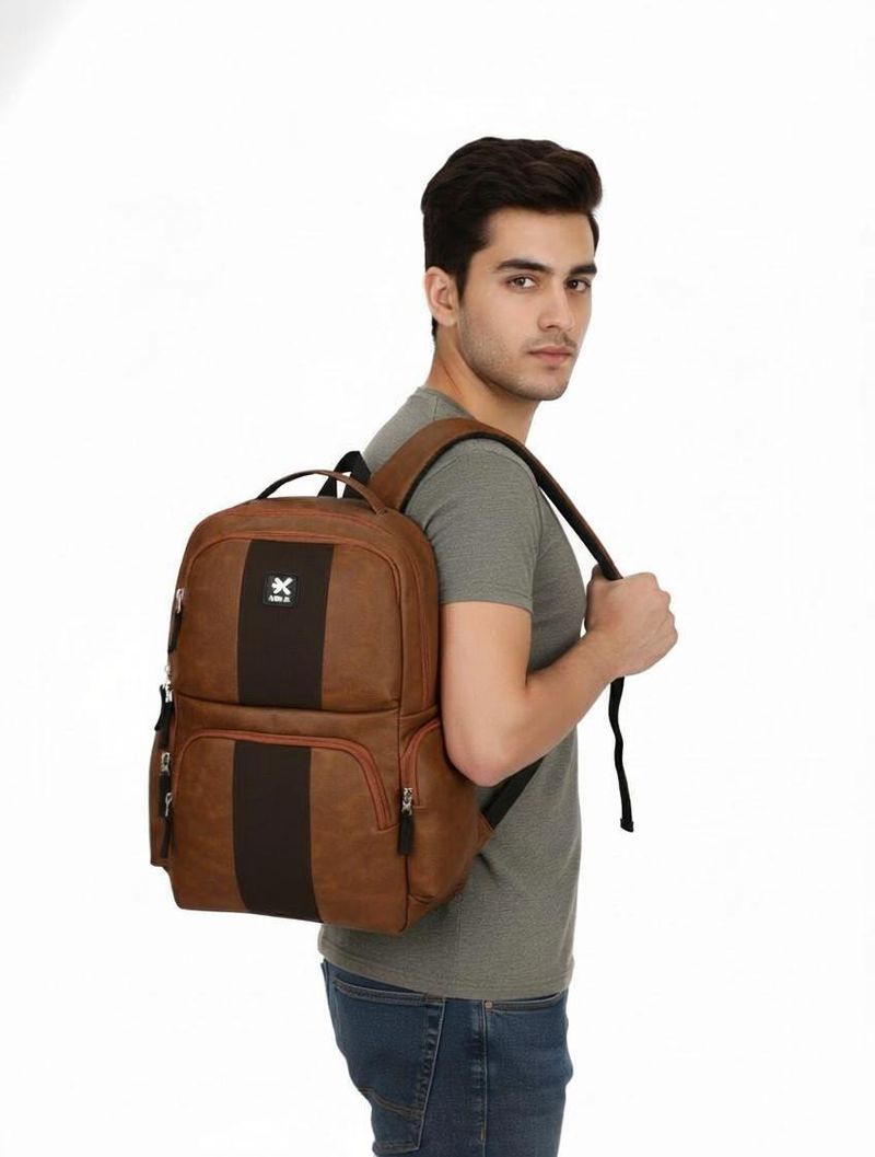 HRX HRX by Hrithik Roshan Medium 28 L Laptop Backpack POLAR Unisex Bag with rain cover Office\u002fSchool\u002fCollege\u002fBusinessD-28L (Tan)