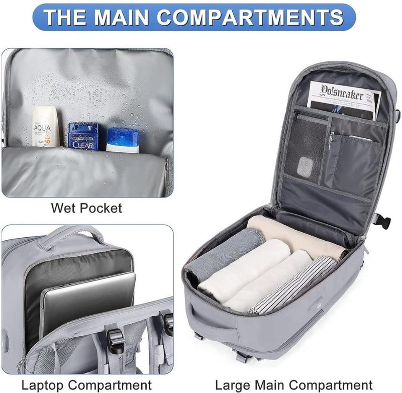 Large 40 L Laptop Backpack Travel Backpack For Men & Women | Luggage Backpack with Laptop Storage - Image 5
