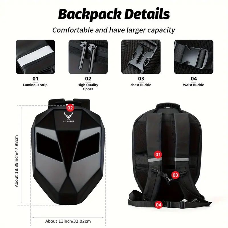 REDHORNS 30L LED Waterproof Laptop Backpack - Image 3