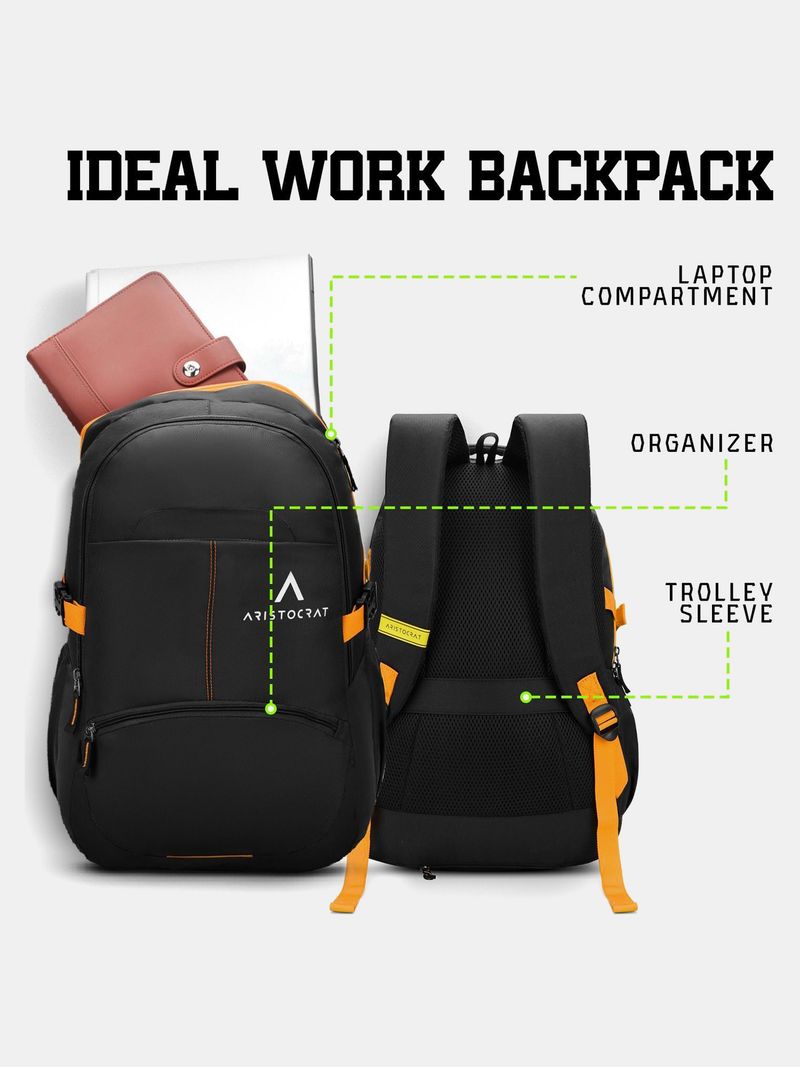 ARISTOCRAT Bloom 02 32L Yellow Laptop Backpack - Image 5