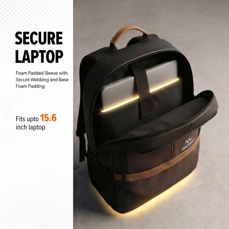 WROGN 25L PU Leather Laptop Backpack - Image 3