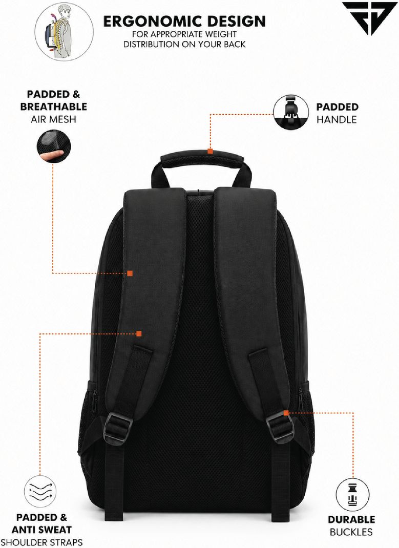 FUR JADEN 25L Laptop Backpack 15.6 Inch with Anti Theft Lock - Image 5