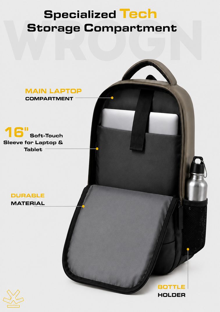 WROGN 35L Laptop Backpack with USB Charging - Image 5