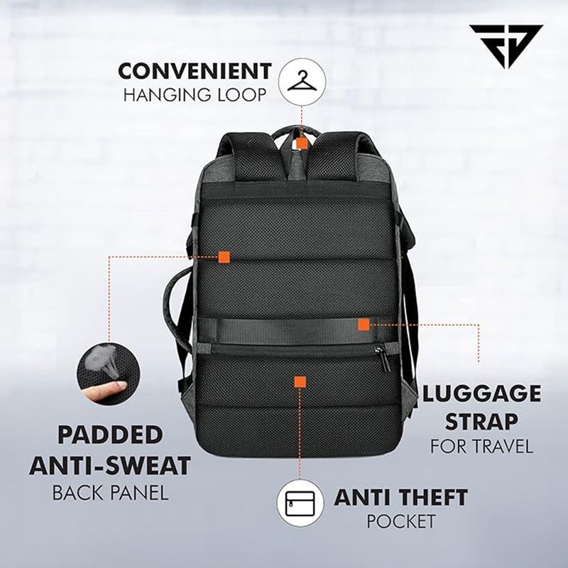FUR JADEN Large 40L Laptop Backpack Grey - Image 5