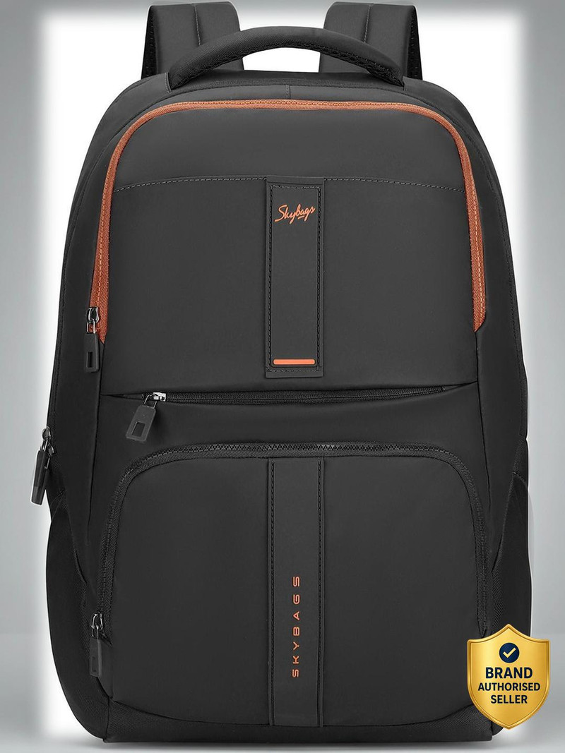 SKYBAGS Medium 24 L Laptop Backpack Elevate 17" Compatible Laptop Backpack with 3 Specious Compartments & Rain Cover Black