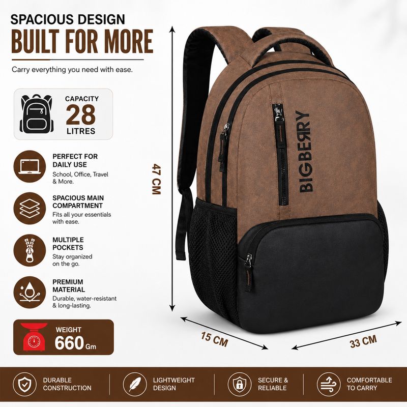 BIGBERRY 28L Laptop Backpack - Image 4