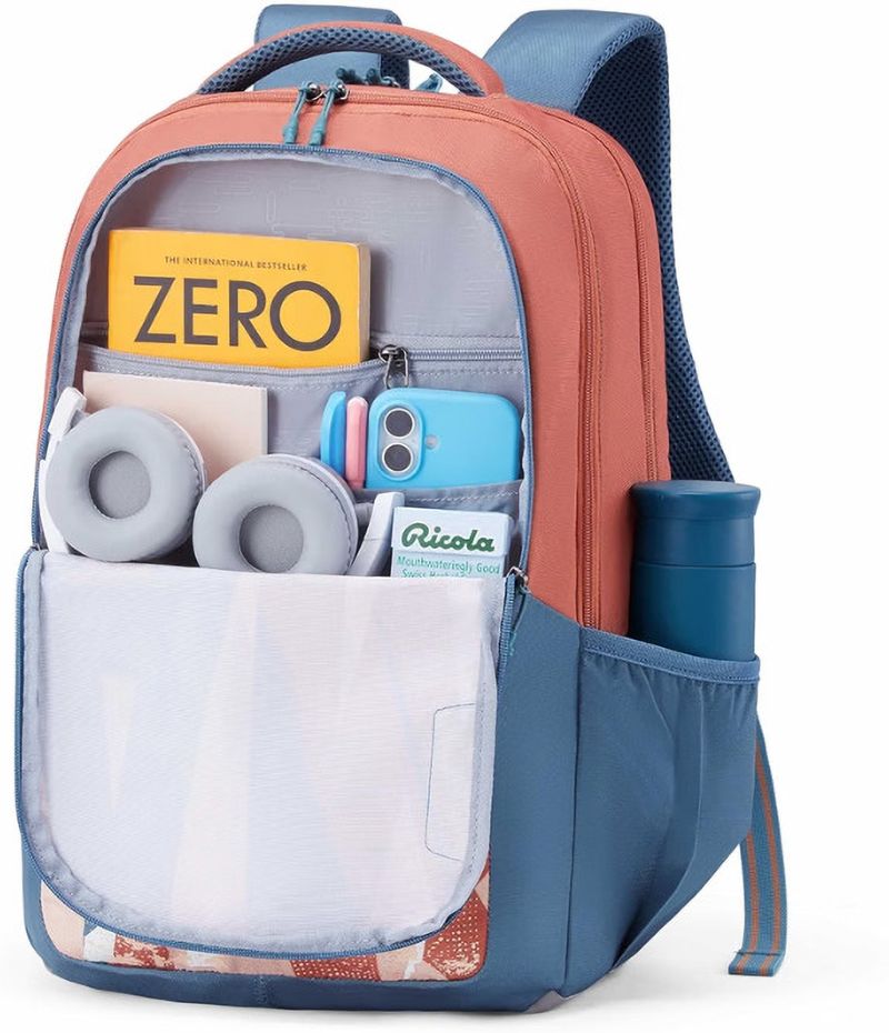 AMERICAN TOURISTER Large 35 L Backpack Stan 3 Compartments Bottle Pocket Padded Back Rust Green School Backpack (Green) - Image 4
