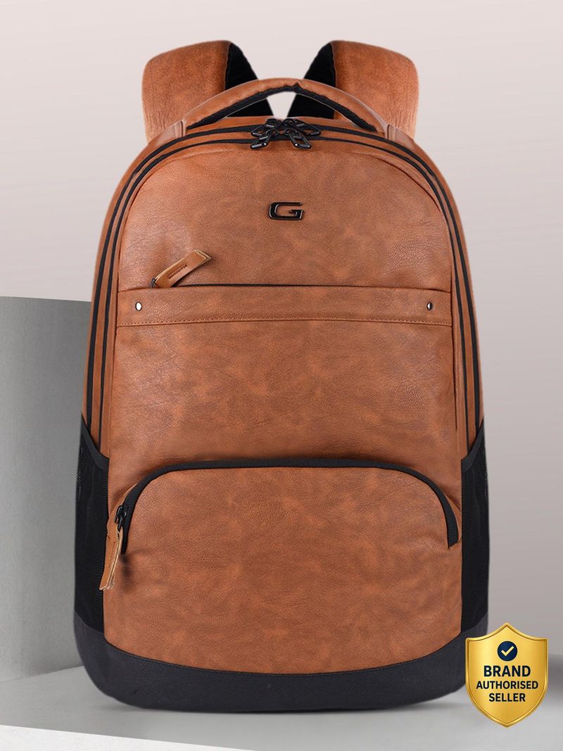 Gear Large 33 L Laptop Backpack Vintage 2 Leather without Anti Theft (Tan)
