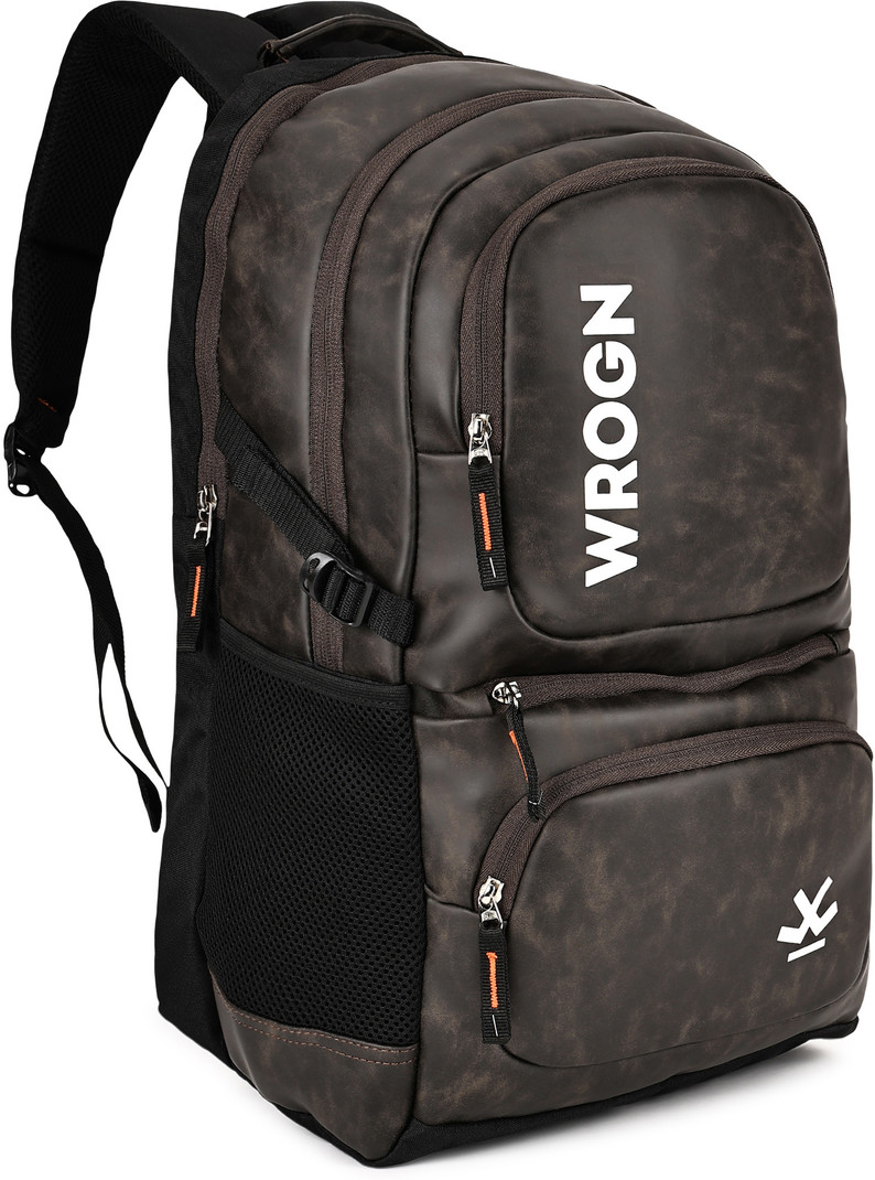 WROGN Large 35 L Laptop Backpack BP/REXINE/1500/BROWN CRUSH-35L (Brown)
