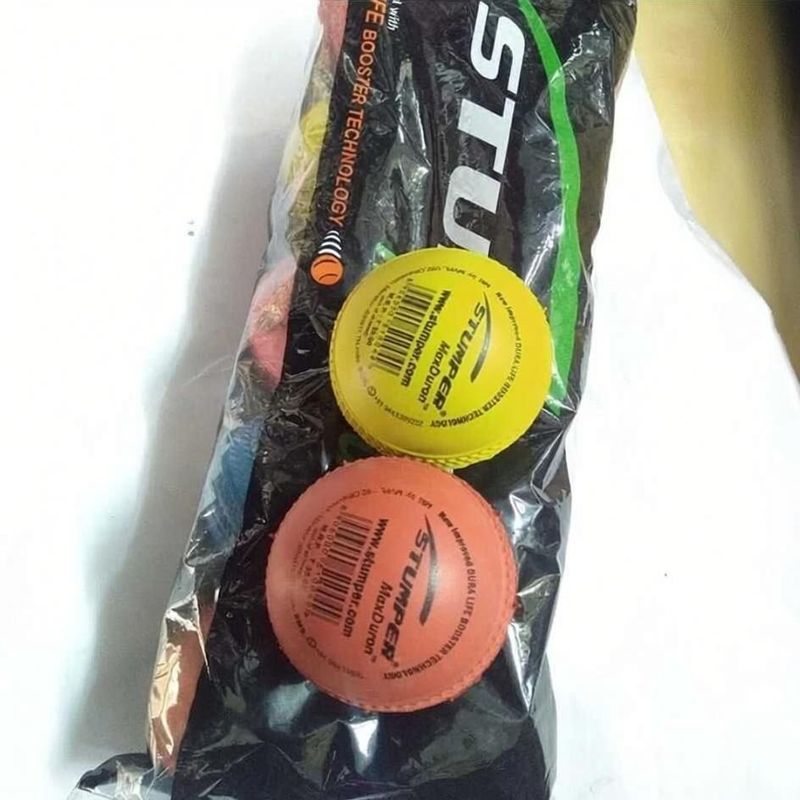 p sports STUMER Ball Cricket Rubber Ball, Pack of 10, Red - Image 2
