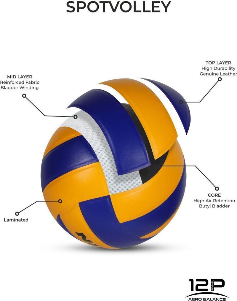 NIVIA Spotvolley Volleyball Size 4 Blue Yellow - Image 8