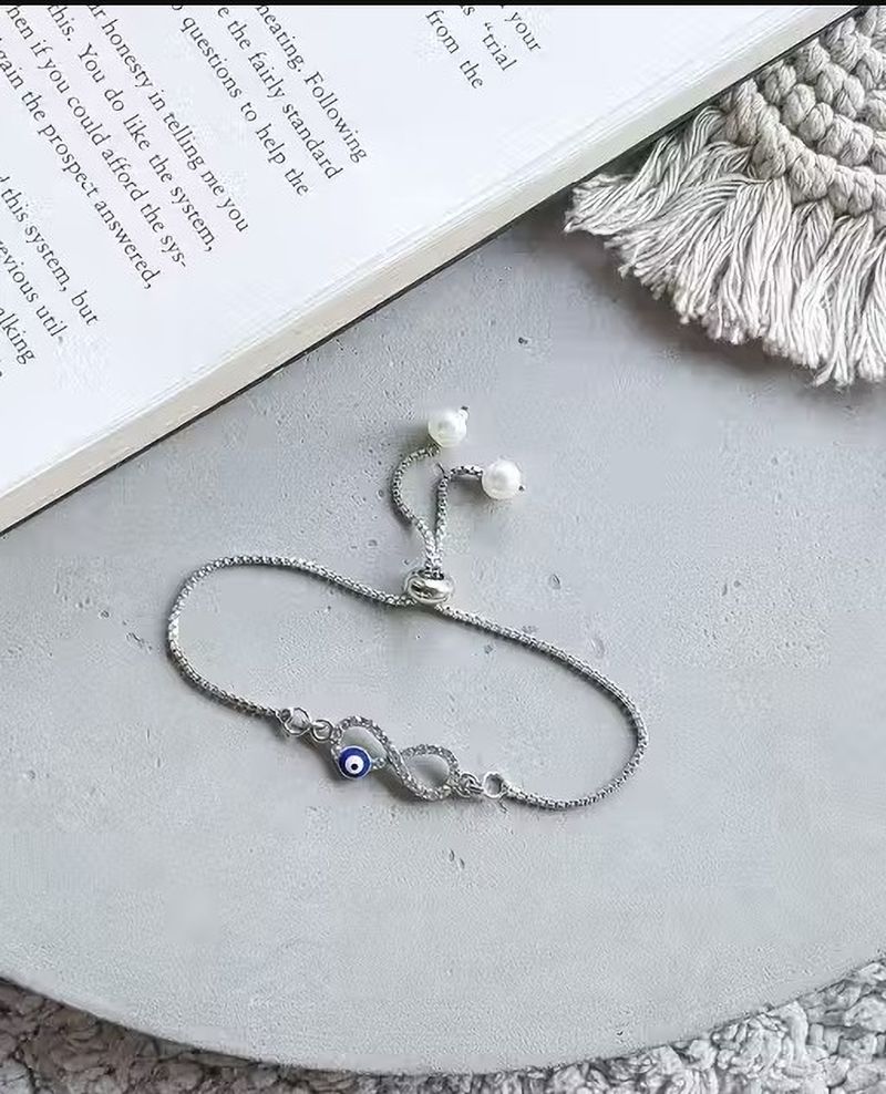JenishFashions Cubic Zirconia Diamond Silver Bracelet - Image 4