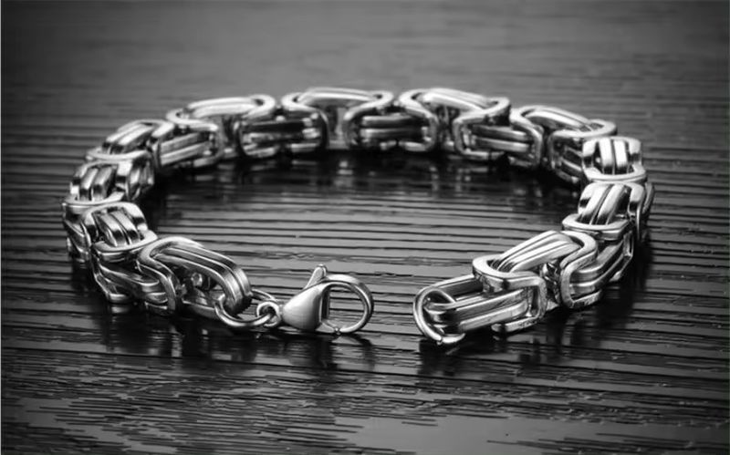 IGA COLLECTION Stainless Steel Platinum Bracelet Silver - Image 5