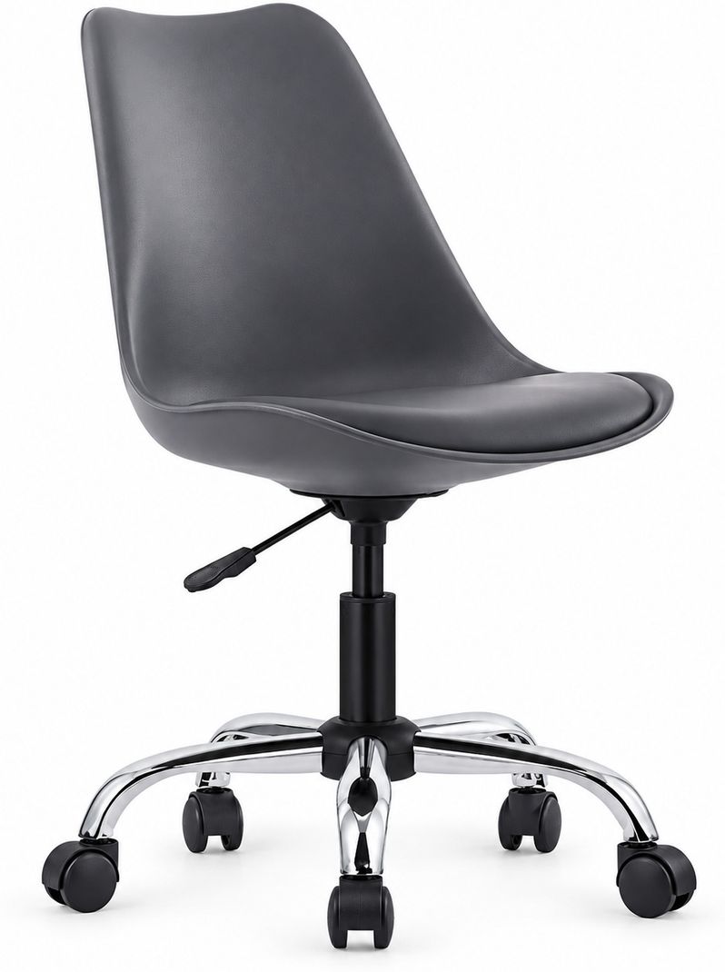 MAESTRO Study Stool Chrome Base Fabric Office Chair (Grey) - Image 2