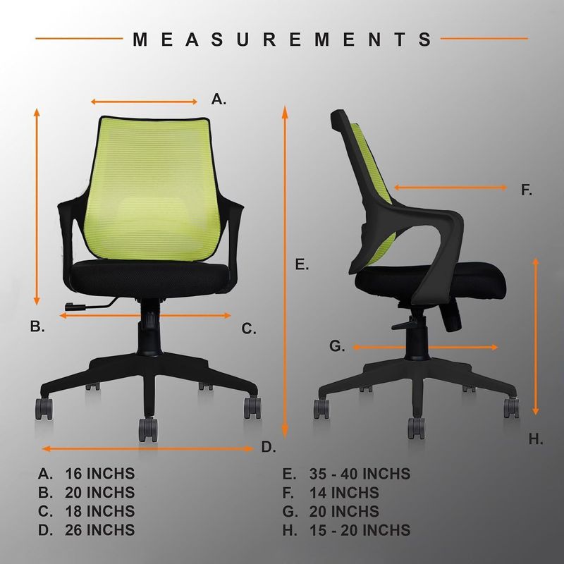 MEASTRO Ergonomic Office Chair Green Fabric - Image 6