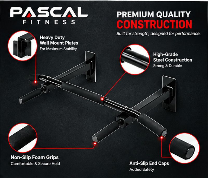 Pascal Pull Up Bar Wall Mounted Gym Equipment - Image 3