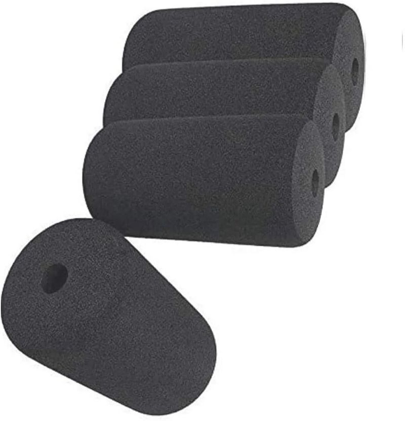Etahmart 4X8 Inch Gym Machine Soft Rubber Foam Roller Set of 2 Pieces Multi-training Bar (Black) - Image 3