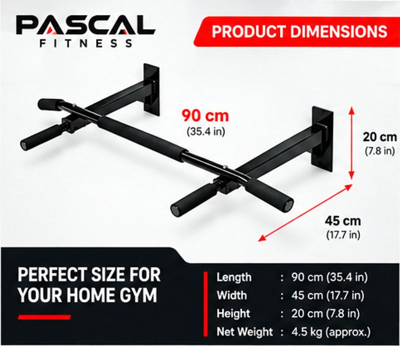 Pascal Pull Up Bar Wall Mounted Gym Equipment - Image 4