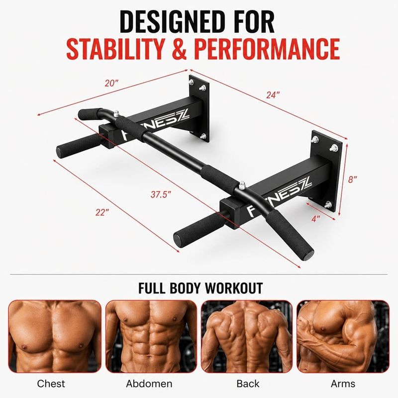 FITNESZ Wall Mounted Pull-up Bar - Image 3