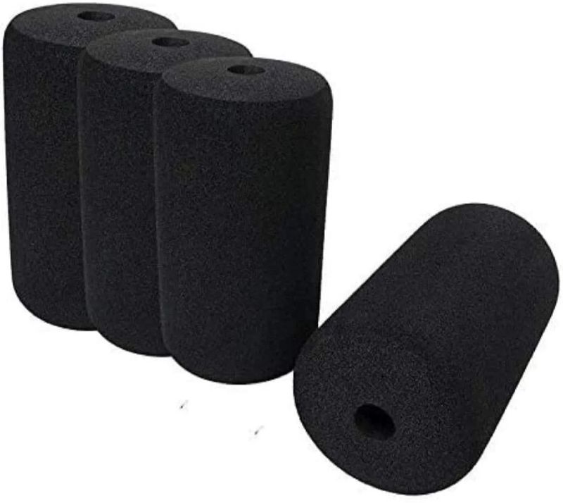 Etahmart 4X8 Inch Gym Machine Soft Rubber Foam Roller Set of 2 Pieces Multi-training Bar (Black) - Image 2