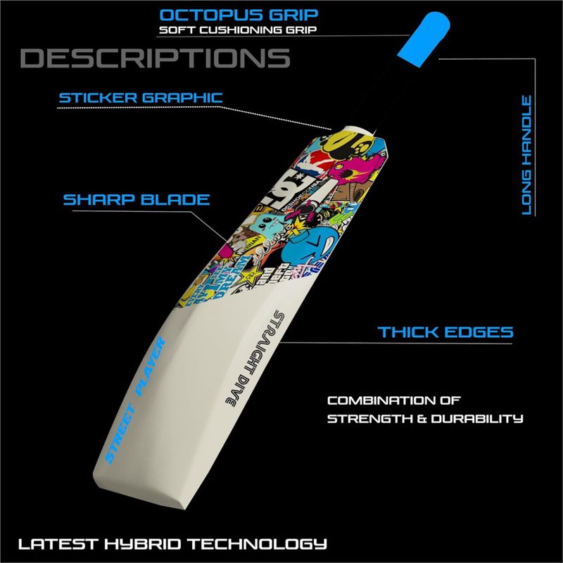 Jaspo Warrior Plastic Tennis Bat 34x4.5 Inch - Image 6
