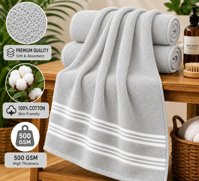 kiyro 500 GSM Cotton Towel - Image 4