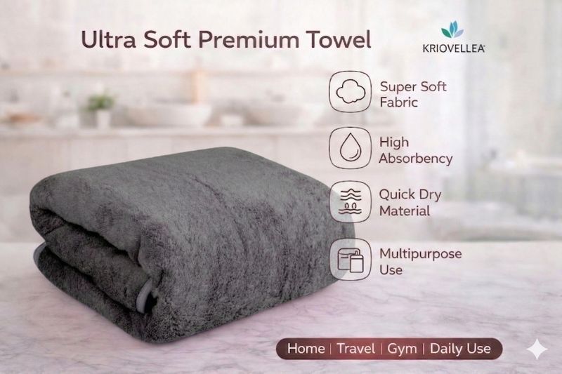 KRIOVELLEA 500 GSM Microfiber Towel - Image 5