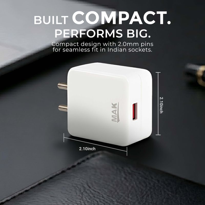 MAK 80W Dash 3A Wall Charger with Detachable Cable - Image 6